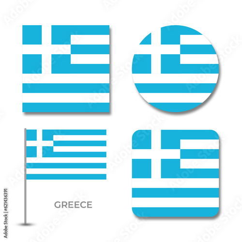 greece flag set design illustration template file format png transparent, national flag set design template illustration vector design with shadow