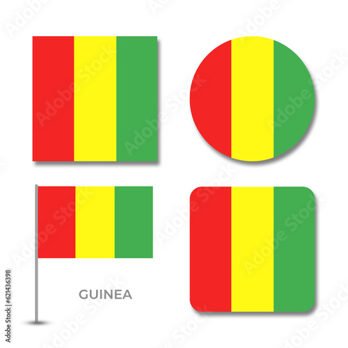 Free Download guinea flag set design illustration template file format png transparent, national flag set design template illustration vector design with shadow - GFXLoad