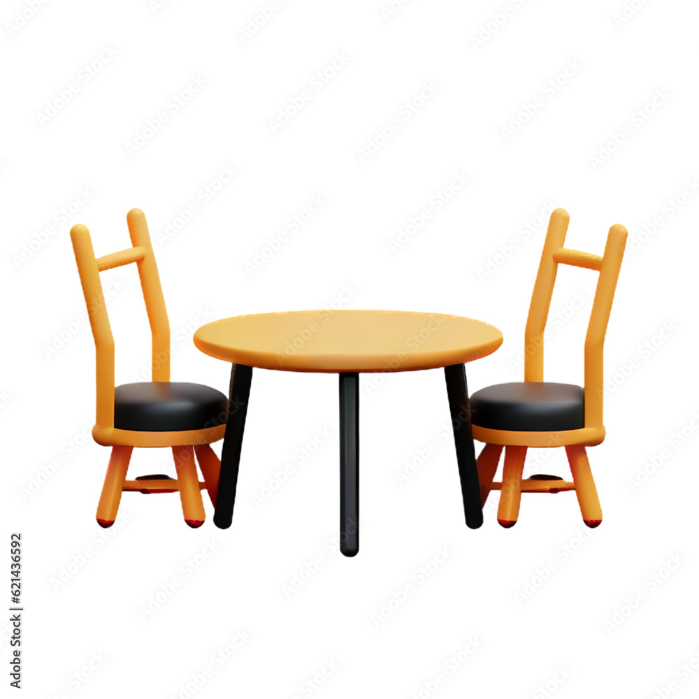 Modern table and chair isolate Modern table and chair isolate