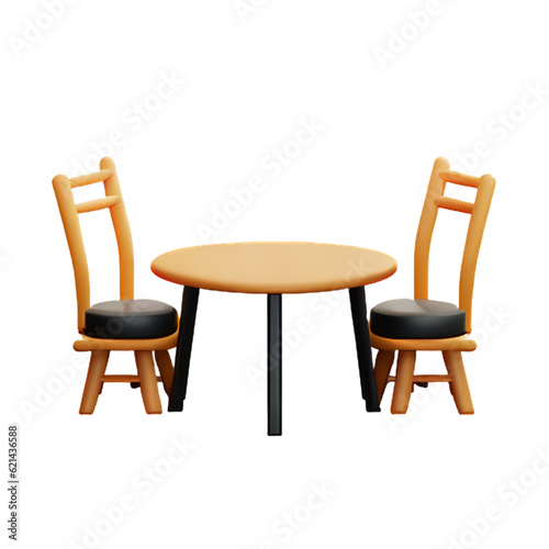 Modern table and chair isolate 