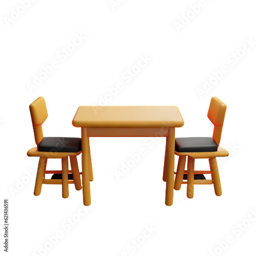 Modern table and chair isolate 