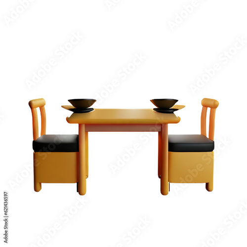 Modern table and chair isolate 