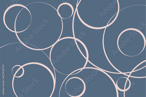 Abstract blue background with circle contours. Vector illustration.