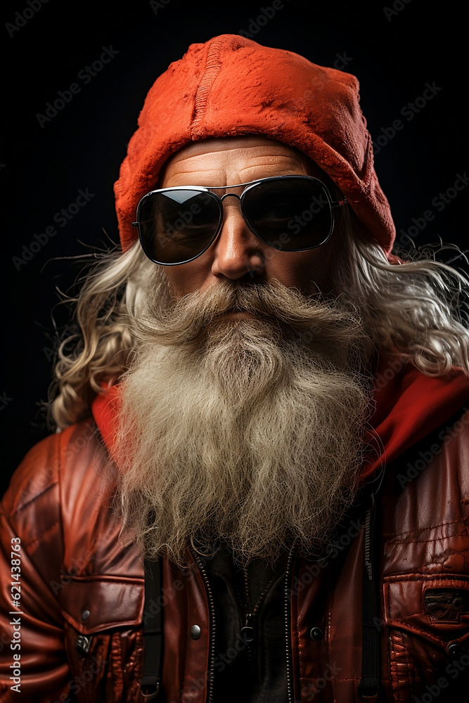 Innovative Santa Claus: A Modern and Stylish Portrait. Generative AI.