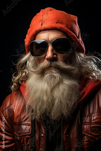 Obraz na płótnie Innovative Santa Claus: A Modern and Stylish Portrait. Generative AI. w salonie