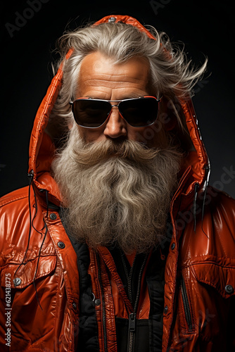 Santa Claus Unmasked: A Hip and Artistic Portrait. Generative AI. 