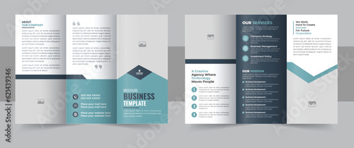 Modern business trifold brochure template design with minimalist layout and modern concept use for business catalog and profile