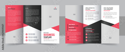modern trifold business brochure template layout