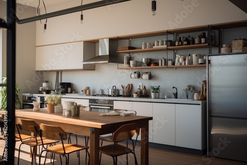 Kitchen Interior inspired by Japanese and Scandinavian design