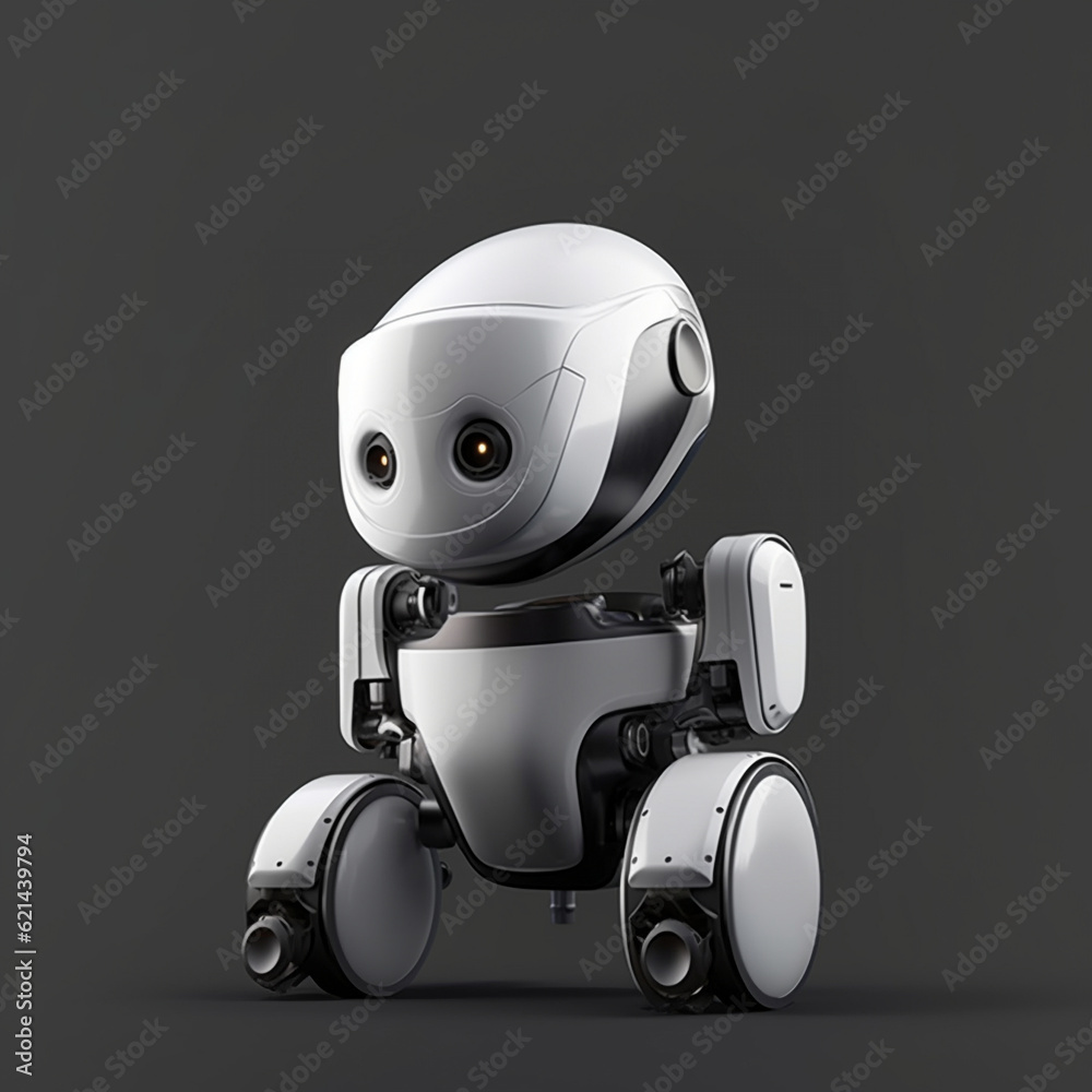 Isolated Mini Droid Robot Character Robotic Assistance Technology Artificial Intelligence 3D Bot Machine Isolated Mini Droid Robot Character Robotic Assistance Technology Artificial Intelligence 3D Bot Machine
