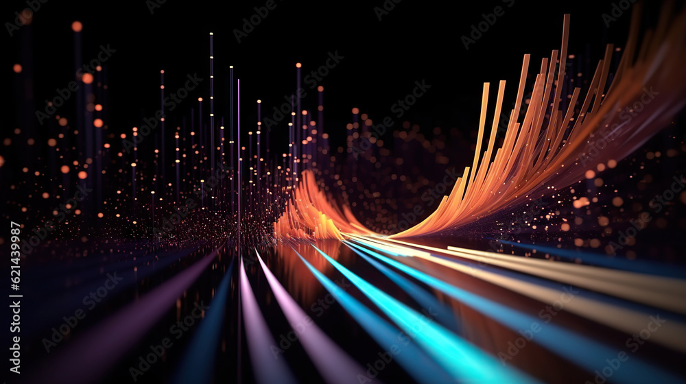 Fototapeta premium Abstract digital data background. Can be used in the description of network abilities, technological processes, digital storages, science, education, etc.