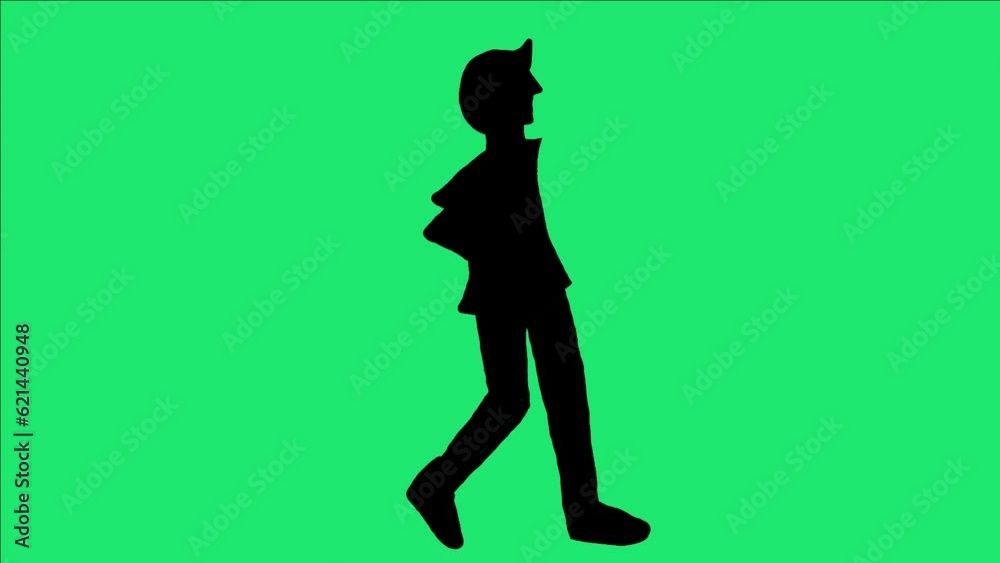 Animated silhouette of a walking person Animated silhouette of a walking person