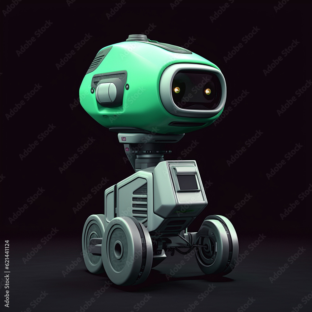 Isolated Mini Droid Robot Character Robotic Assistance Technology Artificial Intelligence 3D Bot Machine Isolated Mini Droid Robot Character Robotic Assistance Technology Artificial Intelligence 3D Bot Machine