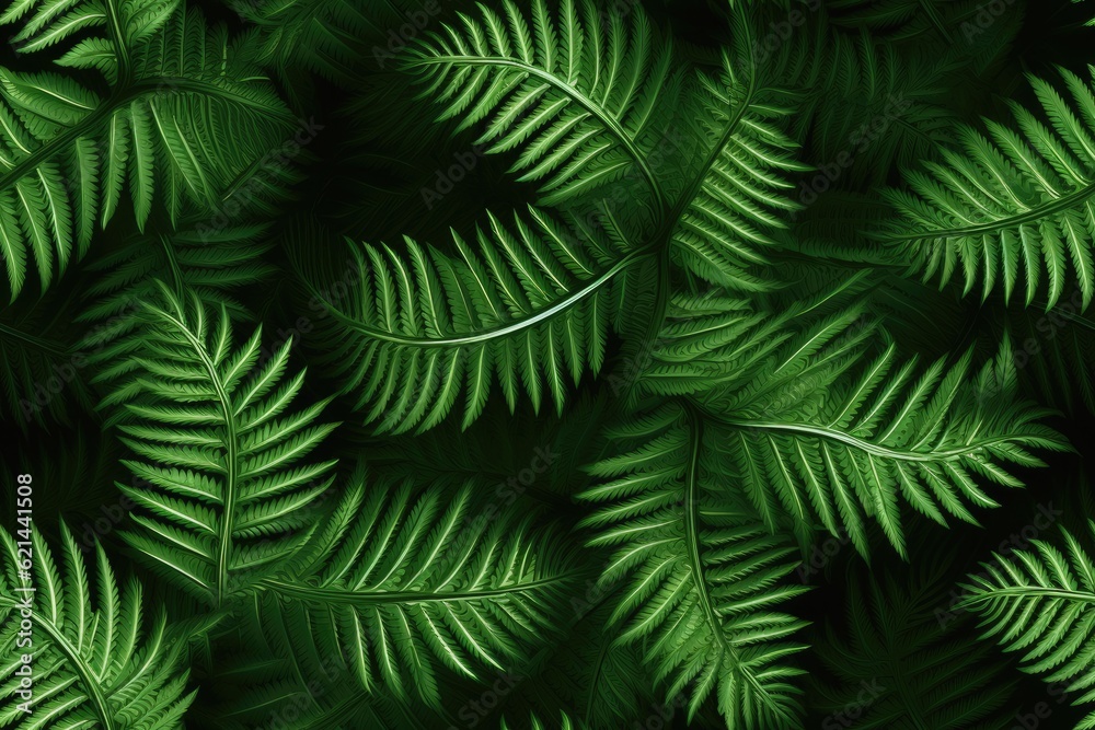 Fern Ferns Lush Green Seamless Texture Pattern Tiled Repeatable Tessellation Background Image