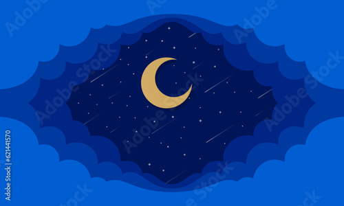 Creative vector illustration of layered starry sky