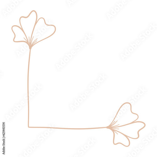 Hand drawn simple floral corners. 