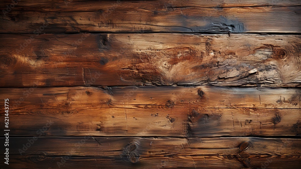 Naklejka premium Charm of Rustic Living: Rustic Textured Wood Panels Wallpaper