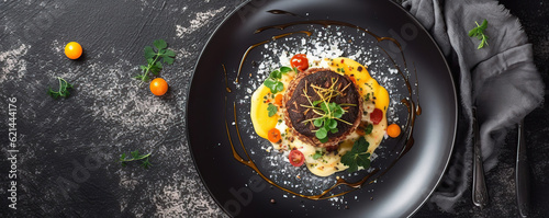 Fotografie, Tablou molecular gastronomy dish top view