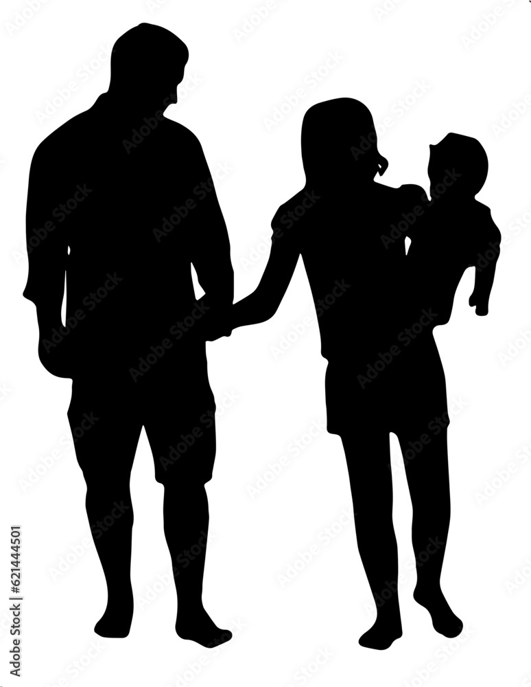 silhouette of a family day illustration vector
