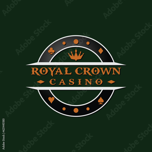 Poker casino king logo vector design template gambling