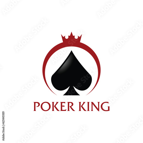 Poker king logo vector design template gambling