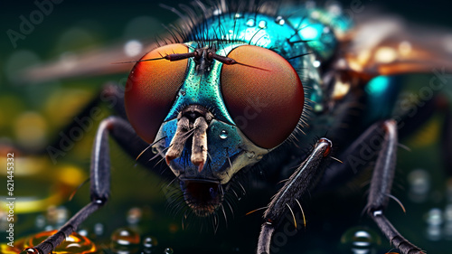 Marcro photo of close up flies © AhmadSoleh