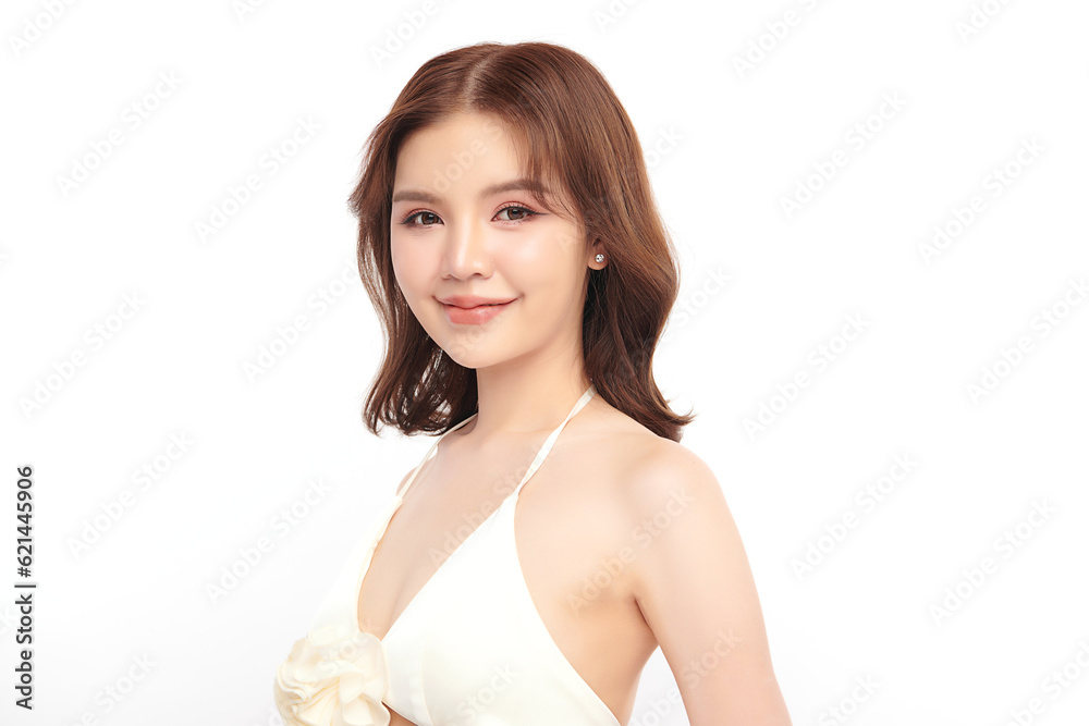 Beautiful young asian woman with clean fresh skin on white background, Face care, Facial treatment, Cosmetology, beauty and spa, Asian women portrait. Beautiful young asian woman with clean fresh skin on white background, Face care, Facial treatment, Cosmetology, beauty and spa, Asian women portrait.