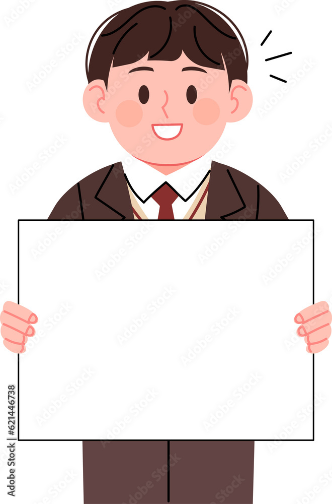 High school students holding blank signs. Empty space for text. High school students holding blank signs. Empty space for text.