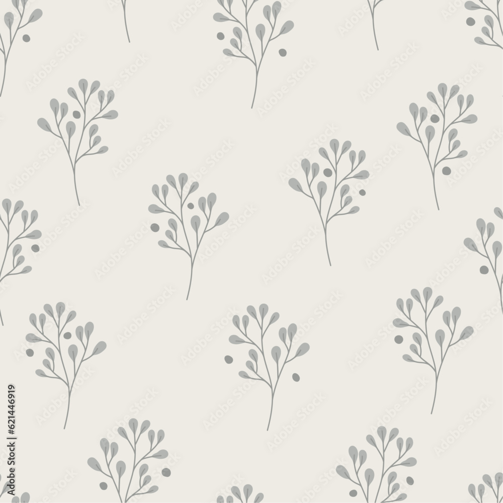 Monochrome botanical background. Green leaf silhouette in a simple flat style. Abstract seamless pattern. Hand drawn organic branches and leaves. Vector design. Monochrome botanical background. Green leaf silhouette in a simple flat style. Abstract seamless pattern. Hand drawn organic branches and leaves. Vector design.