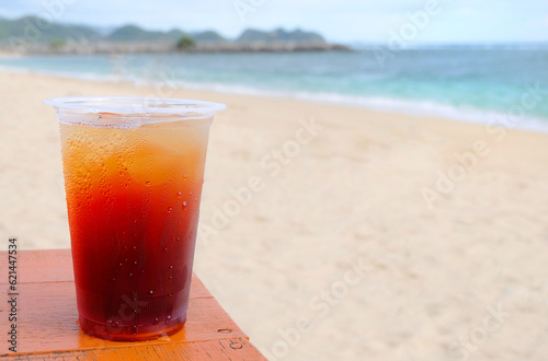 Iced tea on the beach 