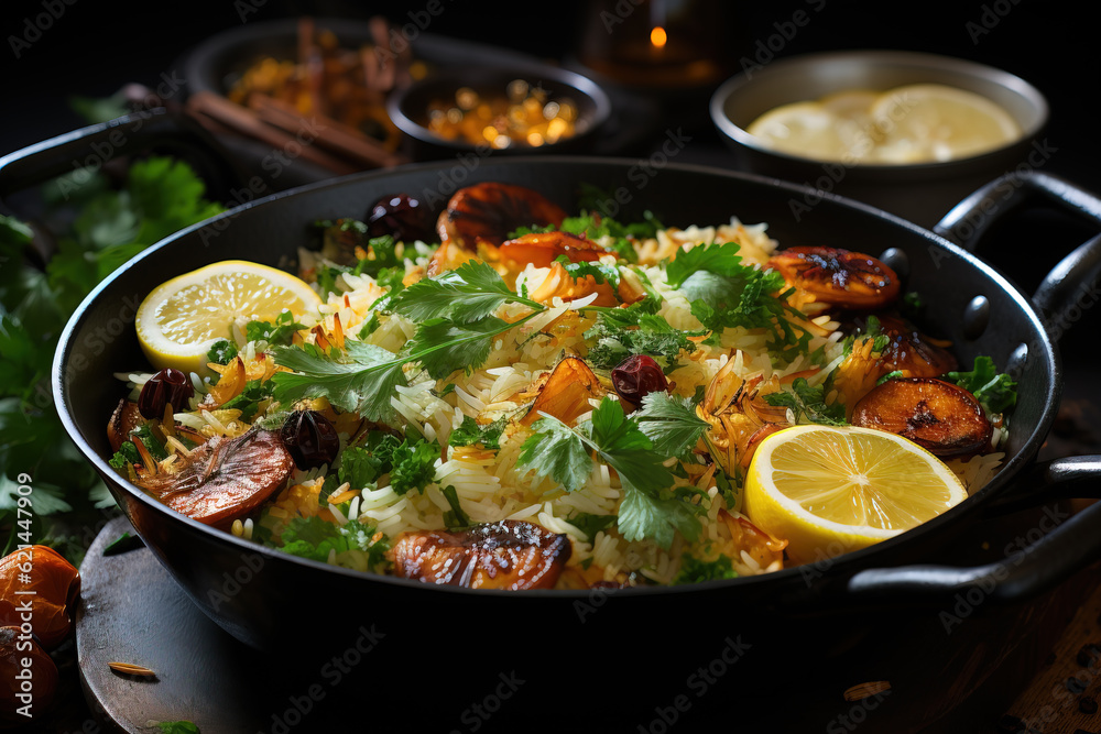 Authentic indian biryani food rice dish