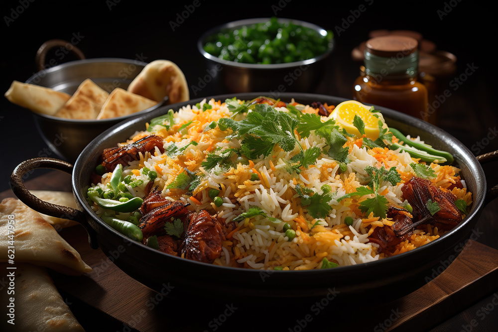 Authentic indian biryani food rice dish