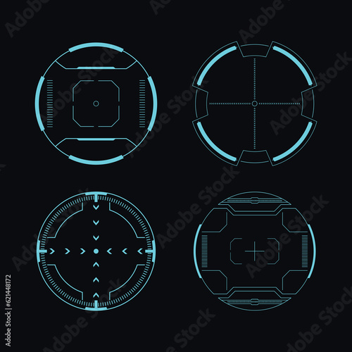 Circle Futuristic Elements Scanning crosshairs