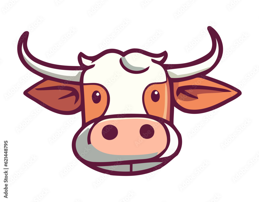 Cute cartoon bull mascot farm animal Cute cartoon bull mascot farm animal