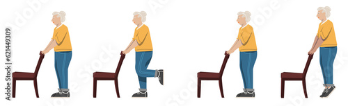 home easy stretching and balancing exercise in older adult 