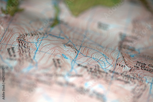 Ordnance survey map - close-up with shallow depth of field