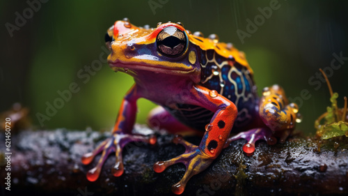 Colorful frog in the rainy forest © AhmadSoleh