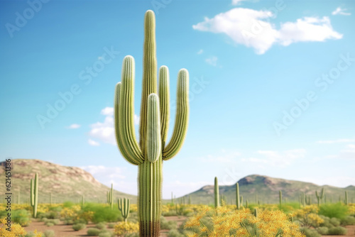 A blooming saguaro cactus. Majestic and standing