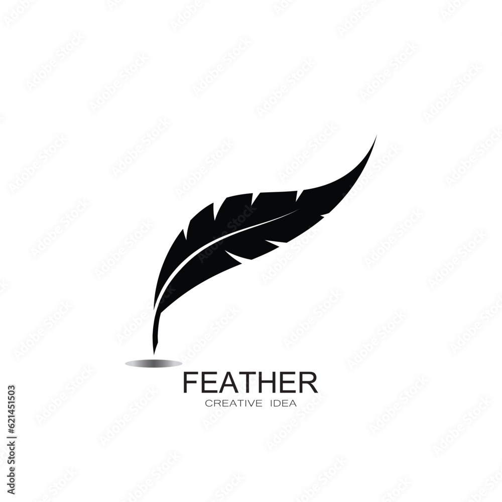 Feather logo icon vector template
