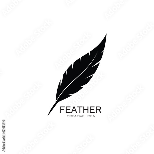 Feather logo icon vector template