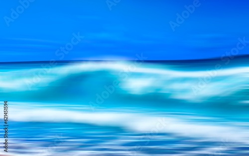 Motion blurred blue water background