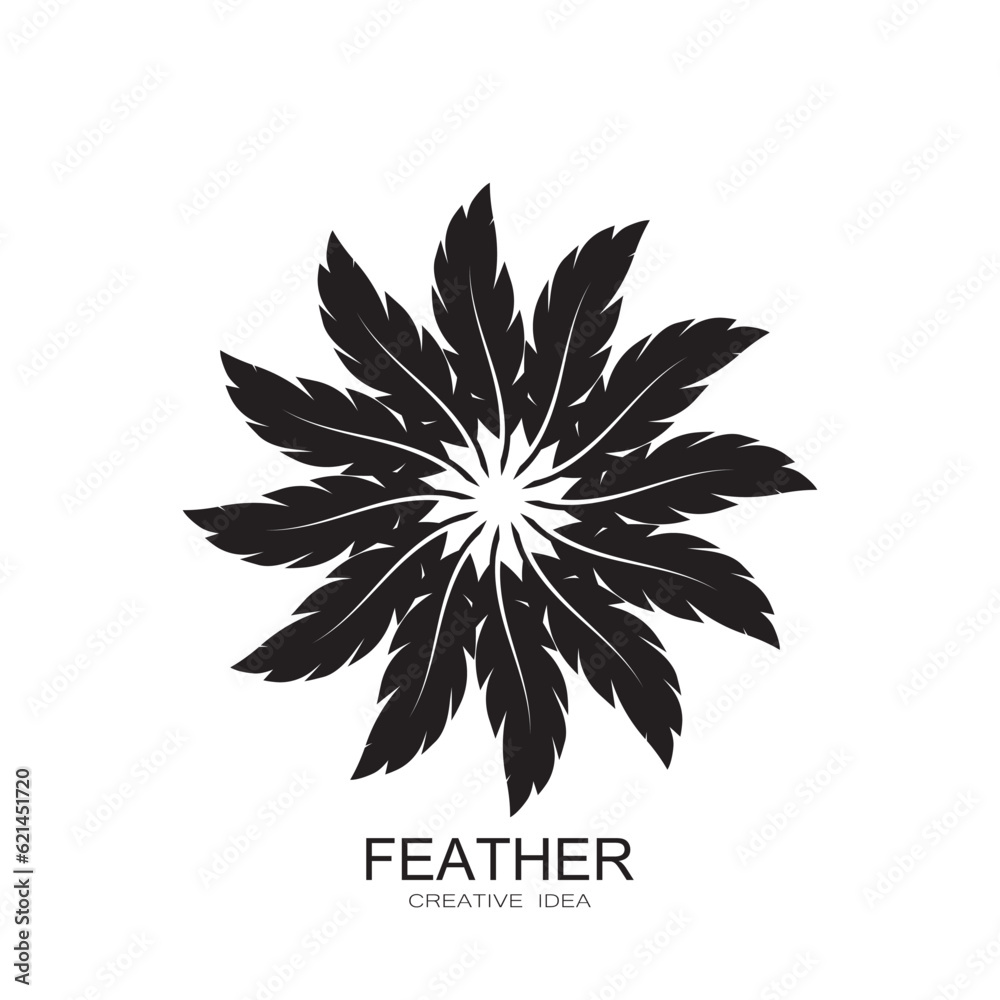 Fototapeta premium Feather logo icon vector template