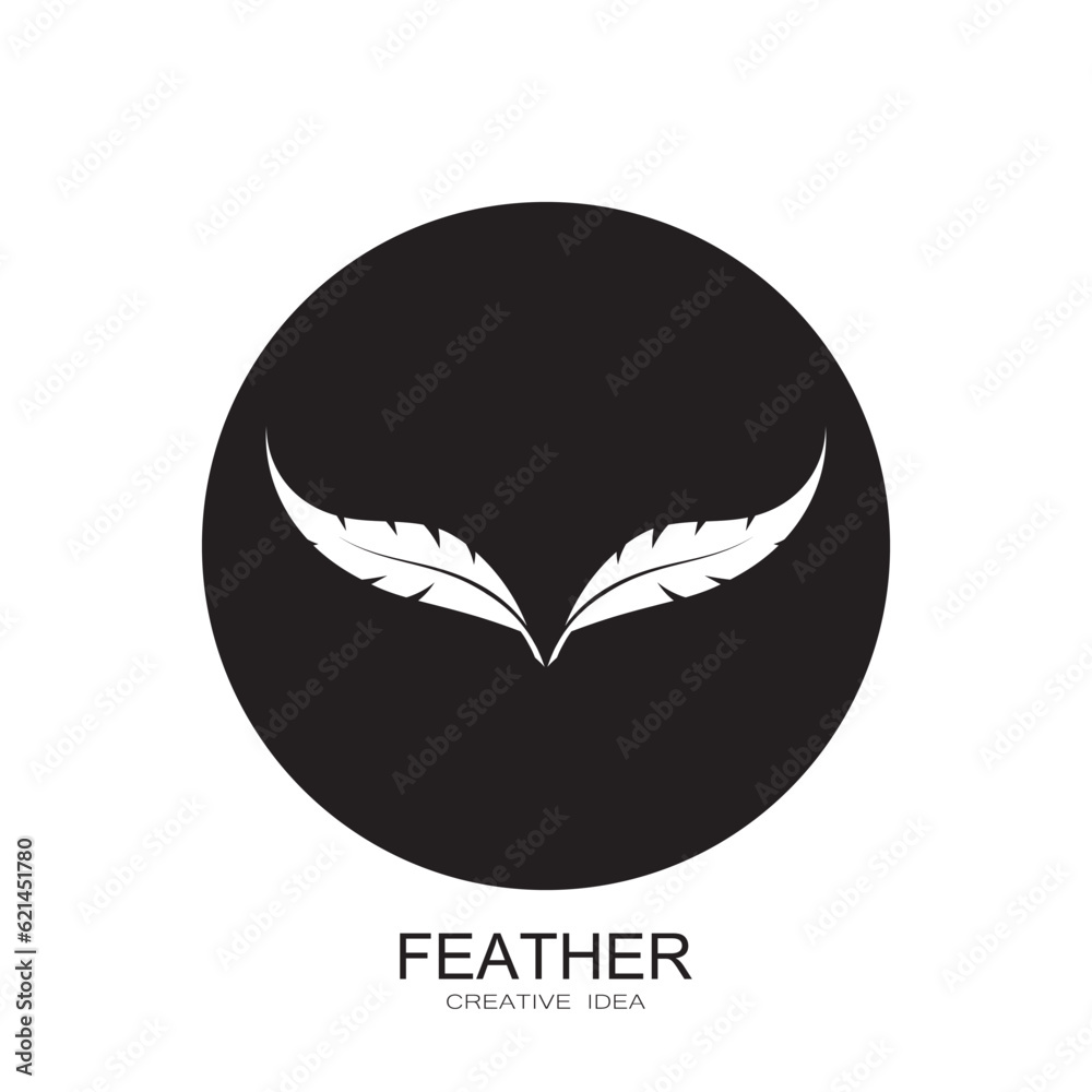 Feather logo icon vector template
