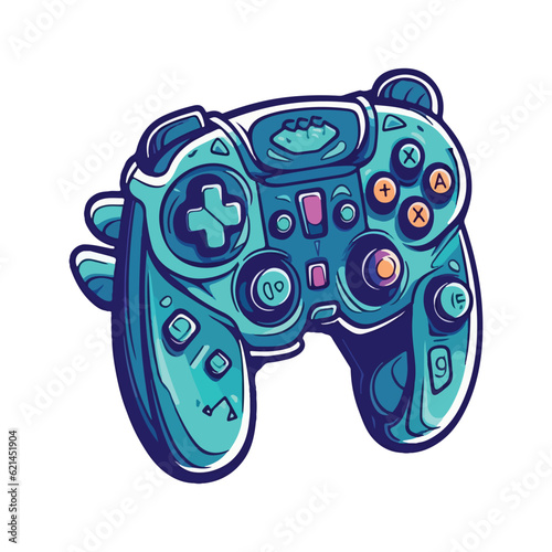 Video game gamepad. Joystick game console vector illustration