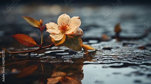 A Flower in a Puddle - Generative AI