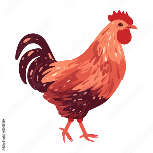 Standing cockerel symbolizes rural of livestock