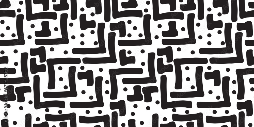 Geometric black and white abstract background Stock Vector | Adobe Stock