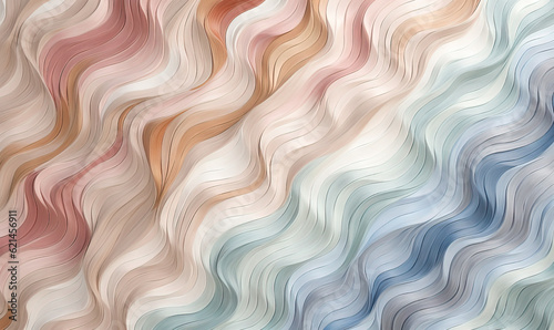  an abstract background with wavy lines in pastel shades of blue, pink, and orange. generative ai