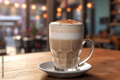 A coconut milk chai latte in a glass mug wallpaper