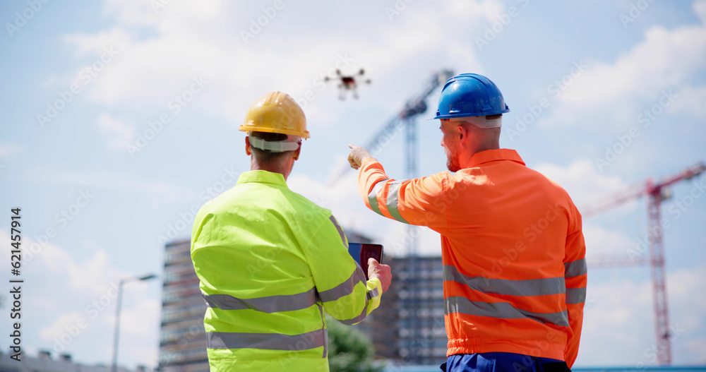 Construction Site Building Drone Remote Monitoring Construction Site Building Drone Remote Monitoring